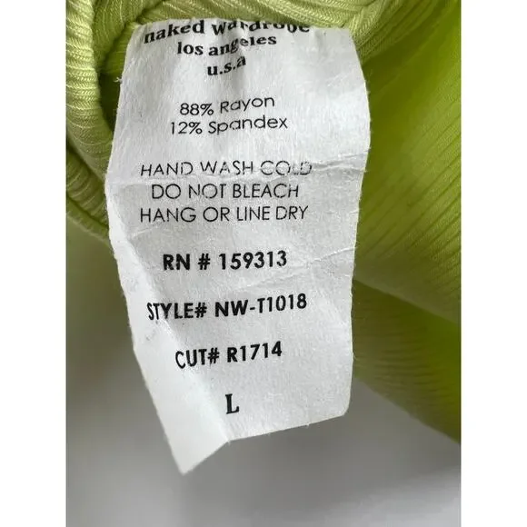 Naked Wardrobe Womens Lightweight Crop Top Stretch Yellow Size Large‎ - Picture 3 of 6